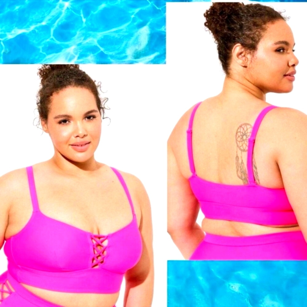 Torrid Fuchsia Bikini Top Womans Sz3X